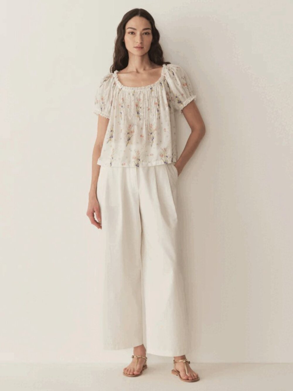 NWOT DÔEN | Frederica Top (Painted Bouquet) - Picture 4 of 5